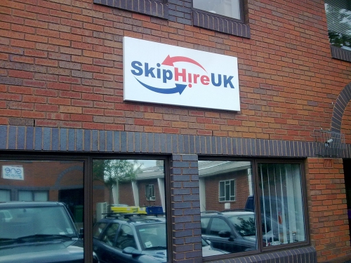 Folded Aluminium Tray Sign For Skip Hire Company